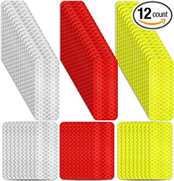 Zonon Warning Reflective Stickers Safety Reflective Stickers Night Visibility Adhesive Stickers Waterproof Reflective Tape Stickers for Vehicle Motorcycle Bicycle, 1.18 x 3.25 Inch