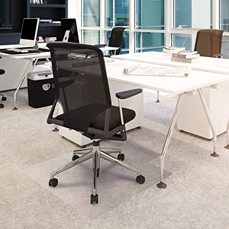 Cleartex Advantagemat Chair Mat for Carpets, Clear PVC, Rectangular with Lip, 45" x 53" (FR11341525LV)