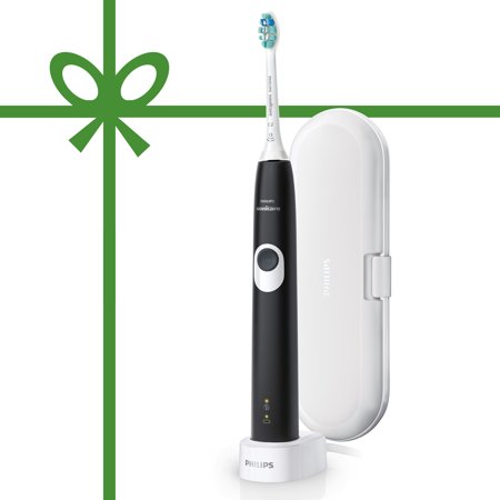 Philips Sonicare ProtectiveClean 4100 Plaque Control, Rechargeable electric toothbrush with pressure sensor, Black White HX6810/50