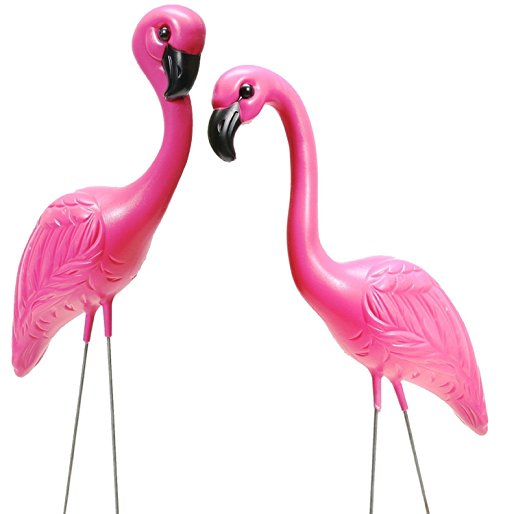 Fun Express - Pink Flamingo Novelty Yard Lawn Art Garden Ornaments (1-Pack of 2)