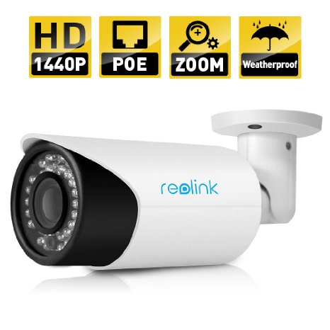 IP Camera AutoFocus Reolink 4MP 1440P POE Security IP Camera 4X Optical Zoom Outdoor Night Vision