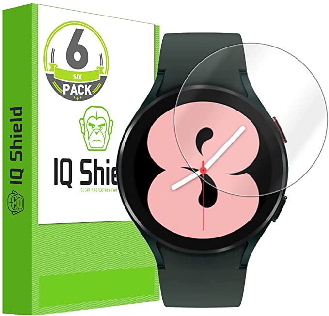 IQ Shield Screen Protector Compatible with Samsung Galaxy Watch 4 (44mm)(6-Pack) Anti-Bubble Clear Film