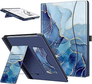 Fintie Stand Case for Remarkable 2 Digital Paper Tablet 10.3 inch (2020 Released) - Premium PU Leather Stand Cover with Card Slot & Pen Holder, Ocean Marble