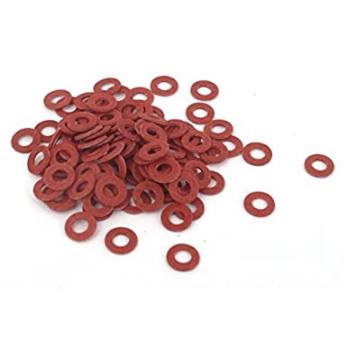 uxcell a15112300ux0387 2mmx4mmx0.5mm Fiber Motherboard Insulating Washers Spacer Red Pack of 100