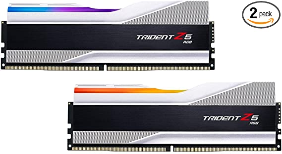 G.Skill Trident Z5 RGB Series 32GB (2 x 16GB) 288-Pin SDRAM DDR5 6000 (PC5-48000) CL36-36-36-96 1.35V Dual Channel Desktop Memory Model F5-6000J3636F16GA2-TZ5RS (Metallic Silver)