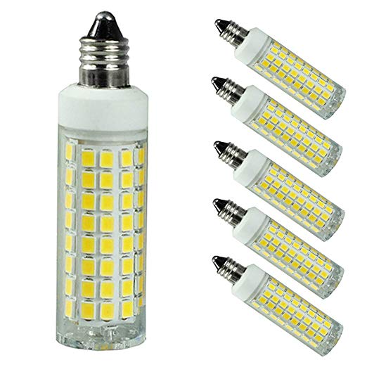 [5-Pack] E11 led Bulb Dimmable, 75W-100W Halogen Replacement Lights, T4 JD E11 Mini Candelabra Base, 7W AC110V/ 120V/ 130V, Daylight 6000K, Brand: eyexiaotong