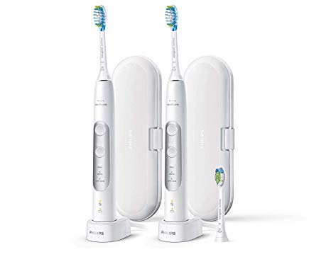 Philips Sonicare ExpertResults 7000 Electric Toothbrush 2-Pack Bundle, 3 modes, 3 intensities, Naturally whiter teeth, Up to 10x more plaque removal, Reduce gum bleeding up to 5x better, BrushSync