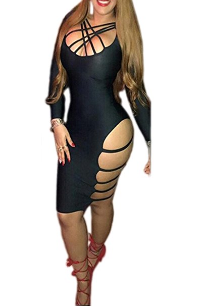 Knight Horse Women's Sexy Bandage Side Lace up Bodycon Party Night Club Dress