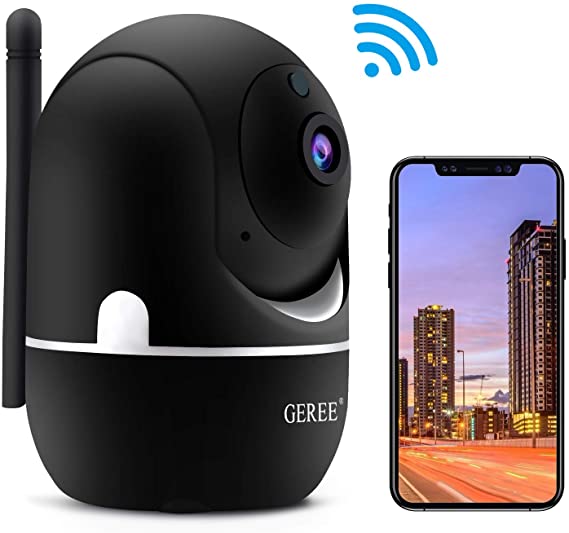 Wireless Security Camera,GEREE 1080P HD Surveillance Camera WiFi Indoor IP Camera for Home/Baby/Pet/Nanny with Motion Detection,2 Way Audio Night Vision, Support Cloud Storage,2020 Latest Upgrade