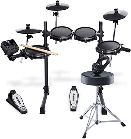 Alesis Drums Turbo Mesh Kit Bundle – Complete Electric Drum Set With a Seven-Piece Mesh Electronic Drum Kit, Drum Throne, Headphones and Drum Sticks