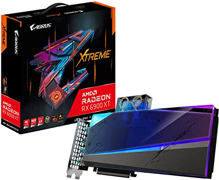 GIGABYTE AORUS Radeon RX 6900 XT Xtreme WATERFORCE WB 16G Graphics Card, WATERFORCE Water Block Cooling System, 16GB 256-bit GDDR6, GV-R69XTAORUSX WB-16GD Video Card