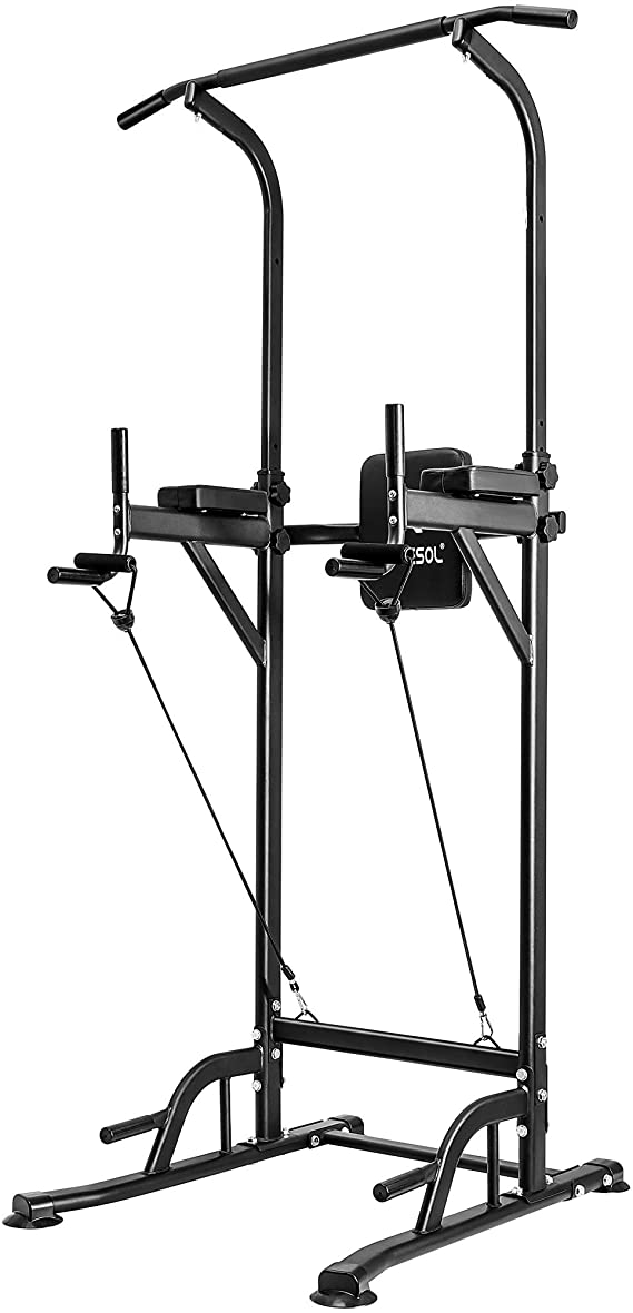 arteesol Mini Adjustable Multi-Function Power Tower with Tool Kits and Instructions - Pull up Tower Push Up for Home Gym Fitness Workout Station