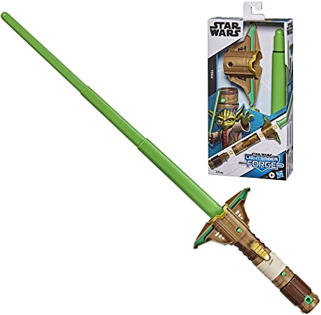 Star Wars Lightsaber Forge Yoda Extendable Lightsaber Toy, Customizable Roleplay Toy for Kids Ages 4 and Up, Multicolor, Standard, (F1163)