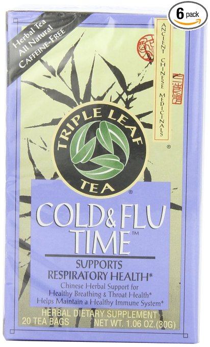 Triple Leaf Tea, Cold & Flu Time, 20 Tea Bags (Pack of 6)