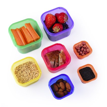 Portion Control Containers Kit (7-Piece) with COMPLETE GUIDE by Efficient Nutrition - BPA FREE Color Coded Meal Prep System for Diet and Weight Loss