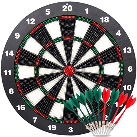 Ylovetoys Dart Board Soft Tip Safety Kids Dart Board Set Boys Toys Gifts for Boy Kid, 16.4 inch Rubber Dartboard with 9 Soft Tip Safe Darts Great Game for Office and Family Leisure Sport
