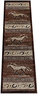 Lodge Cowboy Runner Area Rug # 372 (2 Feet 2 Inch X 7 Feet 2 Inch)