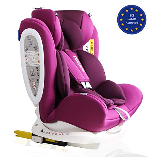 LETTAS Convertiblle 0 1/2/3 PLUS Group (0-36 kg/ 0-12 Year) Combination Baby Car Seat for Child - Purple