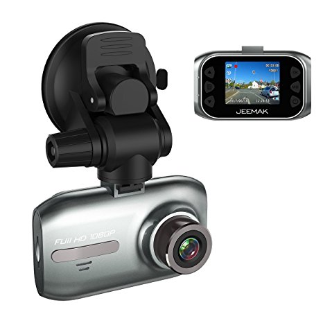 JEEMAK Full HD 1080P Car Dash Cam Dashboard Camera 1.5” HD Screen with G-Sensor, WDR, Loop Recording