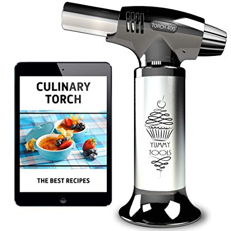 Best Culinary Torch - Chef Torch for Cooking Crème Brulee - Aluminum Hand Butane Kitchen Torch - Blow Torch with Adjustable Flame - Cooking Torch - Perfect for Baking, BBQs, and Crafts   Recipe