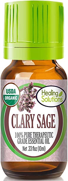 Organic Clary Sage Essential Oil (100% Pure - USDA Certified Organic) Best Therapeutic Grade Essential Oil - 10ml