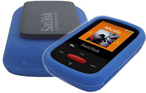 Silicone Skin Case Cover For SanDisk Clip Sport MP3 Player (Model SDMX24), Blue
