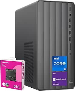 HP Newest Envy Intel i7 Premium Tower Desktop, Intel i7-14700 (Beats Intel i9-12900), 64GB RAM, 2TB SSD, Wi-Fi 6, SD Card Reader, Windows 11 Pro, Black, with ADATA 512 External SSD Bundle