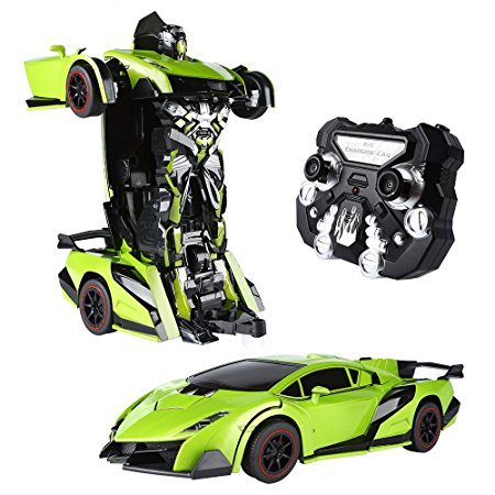 SainSmart Jr. RC Transformation Robot Car, Action Deformation Figure, Shape-shift Model Car, One-Touch Transforming