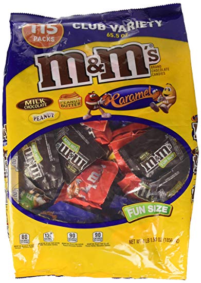 M&M's 115 Count Chocolate Candies Variety Pack, 65.5 Ounce