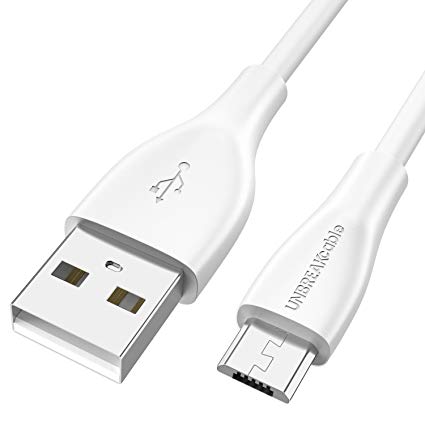 UNBREAKcable Micro USB Cable 6.5ft/2M - [Aramid Fiber] Android Charger 20,000 Bend Lifespan Fast Micro USB Charger Cable Compatible with Samsung, Kindle, HTC, Nexus, LG, Xbox, PS4 & More - White