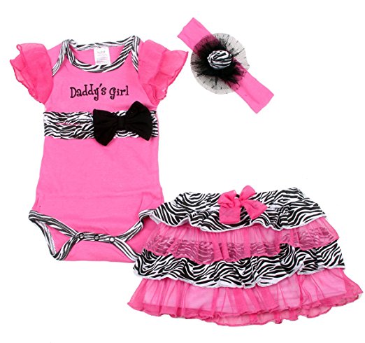 Baby Butterfly Headdress & Baby Girl's Rose Zebra Dress &T-shirt Size 3mos-6yrs