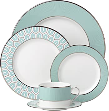 Lenox 858958 Clara Aqua 5-piece Place Setting, 4.4 LB, Blue