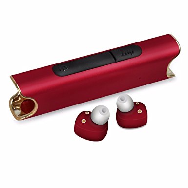 OKCSC S2 Wireless Bluetooth Headphones Waterproof IPX7 Bluetooth Earphones TWS Headset Bluetooth 4.2 Wireless Earbuds Binaural Stereo Wireless Earphones Headset with Charging Box Suitable for iPhone,Android,Smartphones and More (Red)