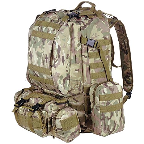 AW 55L Camping Bag 23x19x5.5" Oxford Nylon Backpack Travel Hike Climb Military Tactical