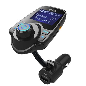 FM Transmitter, Otium® Bluetooth Wireless Radio Adapter Audio Receiver pairing Phones, Ipod, Tablets Mp3 player .FM Modulator Car Kits for Hands-free Calling with USB Car Charger and TF Card Slot