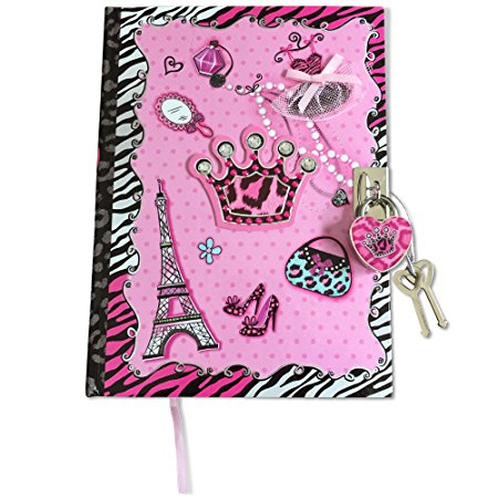 SmitCo LLC Kids Journal, Blank Secret Doodle Diary For Girls With Lock And Key, 300 Lined Pages Notebook In A Diva Design Includes 2 Keys To Keep Her Secrets Safe, For Ages 6 And Over
