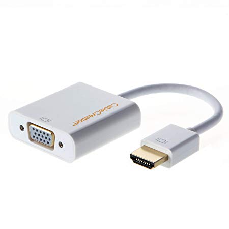 HDMI to VGA Adapter, CableCreation HDMI Male to VGA Female Converter, For PC Laptop NoteBook HD DVD and More, White Color