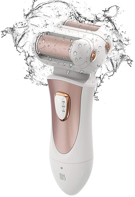 MKS Electric Callus Remover With Two Quartz Double Grinding Heads, Waterproof USB Rechargeable ELctronic Foot Ginder For Heels And Dead Skin