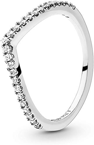 Pandora Jewelry - Sparkling Wishbone Ring for Women in Sterling Silver with Clear Cubic Zirconia