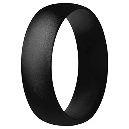 ThunderFit Silicone Rings, 7 Rings / 1 Ring Wedding Bands for Men & Women 6mm Wide - 1.5mm Thick