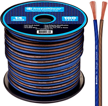 InstallGear 14 Gauge AWG 100ft Speaker Wire True Spec and Soft Touch Cable