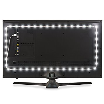 Luminoodle USB Bias Lighting - LED TV Backlight Strip - Ambient Home Theater Light, TV Accent Lighting to Reduce Eye Strain, Improve Contrast (Large)