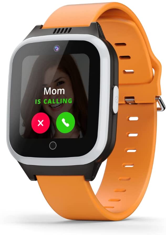 Cosmo JrTrack 2 Kids Smartwatch | 4G Phone Calling | Text, Voice, & SOS | Precision GPS | Selfie Camera | Photo Sharing | Flexible Cosmo Plans | Tracking Watch for Kids (Orange)