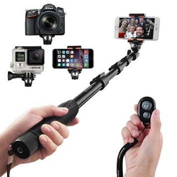 Arespark Professional Durable Selfie Stick Selfie Monopod for Iphone, Android Smartphones, Gopros, DSLR & Digital Cameras, Extends to 50 Inches