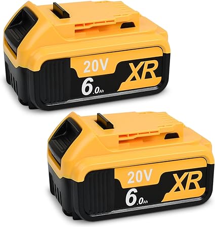6.0Ah 2Pack Battery Replacement for Dewalt 20V Max Battery Compatible with Dewalt 20V Battery DCB201 DCB203 DCB207 DCB205 DCB204 DCB206 for 20Volt Dewalt Cordless Tools Lithium-ion Battery