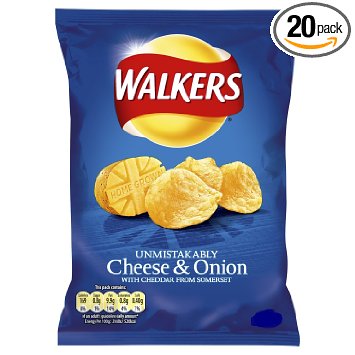 WALKERS CHEESE AND ONION CRISPS PACK OF 20 BAGS