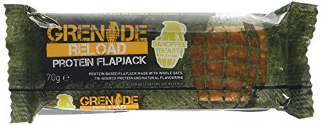 Grenade Reload Protein Flapjacks, 12 x 70 g Bars - Banoffee