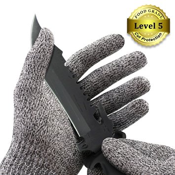 Cut Resistant Gloves - High Performance Level 5 Protection, Food Grade. Size Medium, Free Ebook Included! By OpaceLuuk (Medium)