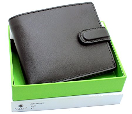 Topsum London RFID Blocking Genuine Leather Bifold Wallet With Zip Coin Pocket for Men's #4003