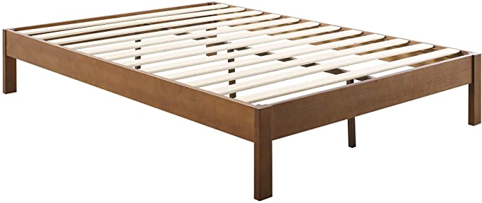 Amazon Brand – Rivet Modern Solid Pine Wood Platform Bed, Queen, 59.92"W, Antique Espresso